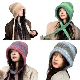 Berets Women Winter Beanie Hat Peruvian Cover Ears Caps Ski Ear Flaps Wool Knit Skull Warm Snow Hats Gifts DXAA