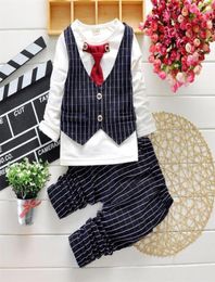 Baby Gentleman Suit Clothing Sets Kids Boy Clothes Fake Two Piece Vest Shirt Toddler Children Boy Clothing Sets 445 Y22759016