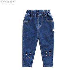 Jeans Jeans For Girl Cartoon Raibbit Girl Child Jeans Spring Autumn Trousers For Children Casual Style Clothes For Girls