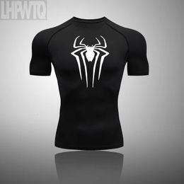 Compression Shirt Men Fitness Gym Super hero Sport Running T-Shirt Rashgard Tops Tee Quick Dry Short Sleeve T-Shirt For Men 240116