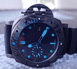 6 style Super V7 Quality 2616 men Wristwatches 47mm Black carbon fiber Case Luminous Auto Date Rubber strap CaL. 2555 mechanical Automatic fashion Men's Watches