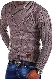 ZOGAA est Mens Sweater Fashion Winter Knitted Zipper V Neck Pull Homme Casual Pullovers Jersey Hombre S3XL 240116