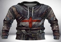 Knight Templar Armour 3D All Over Printed Hoodie For MenWomen Harajuku Fashion hooded Sweatshirt Casual Jacket Pullover KJ010 20119471021