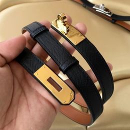 2024 Luxury Women Leather Belt 1.8CM Wide Fashion Designer Lock With Dress Jeans Suit Waist Decorative Waistband first layer of cowhide001