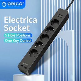 Power Cable Plug ORICO Electronic Socket Power Strip Socket 3AC 5 AC Outlet With 2 USB Port Smart EU Plug Extension Socket for Home Commercial YQ240117