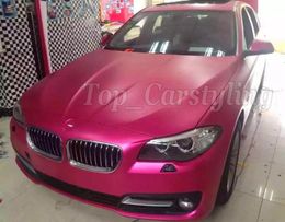 Matte Metallic Pink Vinyl car wrap film For Car Vehicle styling With Air Release matt chrome pink Car sticker 152x20m roll 5x67f6397895