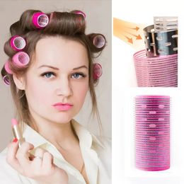 12pcs/set Aluminium Core Fast Heating Self Grip Hair Rollers Big Wave Magic Nylon Curlers Air Bang Hair Root Fluffy Maker 1820 240117