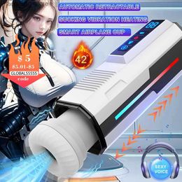 Other Health Beauty Items Automatic Telesic Male Masturbator Cup Sucking Vibrating Masturbation Machine Vagina Pusssy Blowjob Adult for Men Q240117