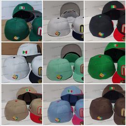 15 Colors 2024 Men's Gold Letter M Baseball Fitted Hats Navy Pink Color Full Size Closed Caps Dark Green Mexico Flat Brim Hip Hop Classic Sports Hat Jan17-03