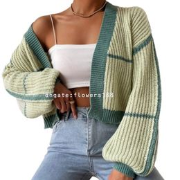 Women's Sweaters European And American Spring And Autumn Knitted Cardigan Short Fashion Outerwear Unbuttoned Umbilical Sweater Jacket