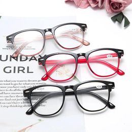 Sunglasses Retro Fashion Elliptic Glasses Women Anti-Blue Light Computer Eyewear Big Student Reading Eyeglasses Frame Diopters 1.0 4.0