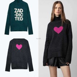 Womens Hoodies Sweatshirts New Zadig Voltaire Designer Hoodie Zv Fashion Trend Classic Style High Neck Front Short Back Long Heart 100 Wo