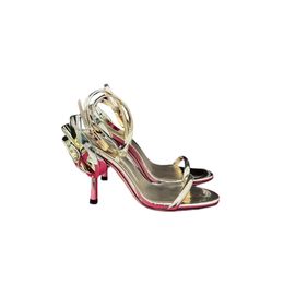 Europe and the United States 2024 summer new style strappy open-toed strappy buckle sandals women pointed stiletto banquet red high heels