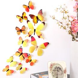 Wall Stickers 12 Three-Nsional Printed Butterfly Living Room Bedroom Tv Background Colour H-023 Drop Delivery Otvup