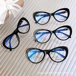 Chanelism sunglasses for women Cat Eye Glasses Anti Blue Light Myopia Glasses Can be Paired with Flat Light Glasses and Fashionable Cat Eye Glasses Frame