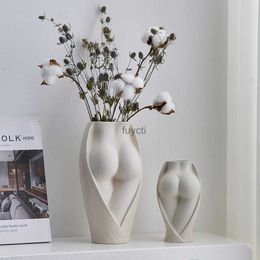 Vases Decorative vases for flowers modern flower vase decoration home room decor nordic ceramic vase dried flower pots art plant pot YQ240117