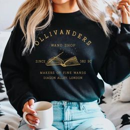 Wizard Book Shop Sweatshirt HP Sweater Magic Wizard Hoodies Women Long Sleeve Sweatshirts Book Nerd Pullover Fans Gift Hoodie 240116