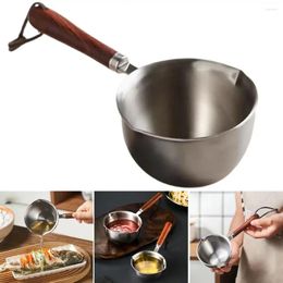 Pans Anti-scalding Precision Sauce Thickened Home For Saucepan Mini Solid Steel Pot Oil Scale Wooden Stainless Pan Handle