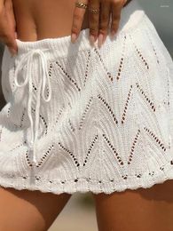 Women's Swimwear Mesh Crochet Cover Up Skirt Without Panty 2024 Beachwear Swim Dress Bathing Suit Women Swimsuit Beachskirt