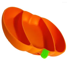 Plates Pumpkin Shaped Plate Silicone Suction 3 Compartments Baby Divided Unbreakable Feeding Salad Dish