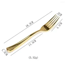 Forks Disposable Gold Colour Plastic Tableware Cutlery Spoon Fork Set 25PC Party Outdoor Place Mat