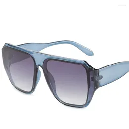 Sunglasses Fashion Square Oversized Women Shades UV400 Trending Gradient Men Blue Green Sun Glasses