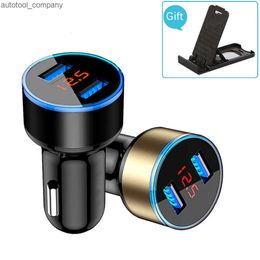 New Car Dual USB Charger 5V 3.1A Auto Charger GPS Navigator Car Quick Charge Universal for Smart Iphone Xiaomi with Voltage display
