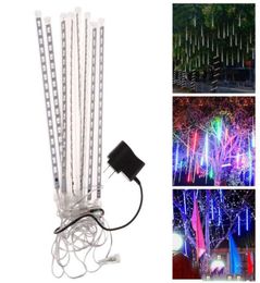 Meteor shower String Lamp Solar Powered 8pcsset Christmas light Snowfall LED Strips Rain tube 30 50 80cm tubes EU US UK Au Plug5768882
