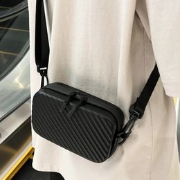 Messenger Bag Man Fashion Small Mini Square Hard Shell Zipper Solid Color Shoulder Wallet 2023 Trend Allmatch 240117