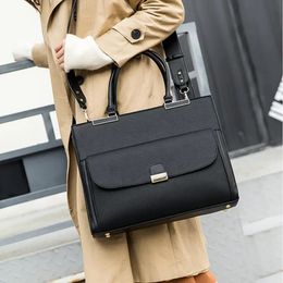 Women's Briefcase Fashion Shoulder Bag Ladies Leather Laptop Bag For HP Female Messenger Bag 240116