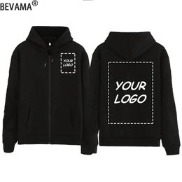 Custom Hoodies Men Women Customised Hooded Sweatshirt Design Your Own Pattern Hip Hop Streetwear Unisex Zippers Hoodie Jacket 240116