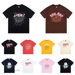 Cotton Y2k Spider t Shirts Pink Purple Young Thug Sp5der 555555 Men Women High Street Style Hip Hop Printing 555 Hoodie Quality A010 GB51