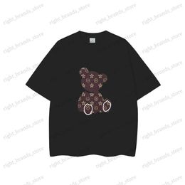 Men's T-Shirts Cute Cartoon Bear Printed T Shirt for Men Brand Luxury Crew Neck Short Sleeve Tops Tee Casual Men's T-shirts Oversized Clothing T240117