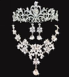 Shiny Wedding Crows Wedding Accessories Bridesmaid Jewellery Accessories Bridal Accessories Set Crown Necklace Earrings8889113