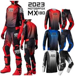 Racing Sets 2023 MX Combo motogpfox Heritage Venin 180 Spiderwebs Jersey Pants BMX Dirt bike Outfit Motocross Suit Pink Kits Lady Men