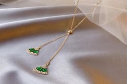 UILZ Niche Personality Design Green Fashion Pendant Clavicle Chain Wild Temperament Couple Lover Necklace Fashion Jewellery CNL020288214631