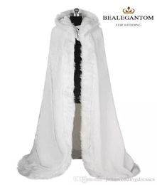2018 White Bridal Wraps Jackets Winter Fur Women Jacket Bridal Floor Length Cloaks Long Party Wedding Coat3172249