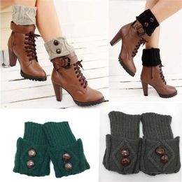 Women Socks 1 Pair Crochet Boot Cuffs Knit Toppers Winter Calcetines Mujer