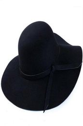 Wide Large Brim Wool Felt Cap Summer Beach Women GIrl Lady Travel Floppy Beach Sun Hat Foldable Black Red Camel12498957