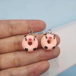 Charms 10Pcs Cartoon Animal Pig Pink For Making Jewelry Findings Diy Earrings Keychain Lovely Floating Pendants C517