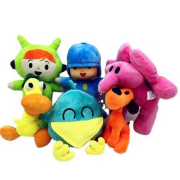 Cute Cartoon Anime Plush Doll Lovely Dog Bird Elephant 6PC Family Stuffed Animals Plushie Cartoon Accessories Props Kids Gift