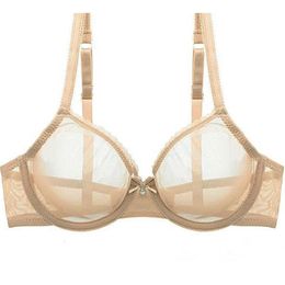 Women Hollow Bra See من خلال شبكة Gauze Sexy شفافة للغاية Bras B C D E F 75 80 85 90 95 100 US EU UK Drop 240116