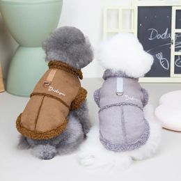 Lamb Fleece Dog Jacket winter warm dog clothes with Dring Puppy Costume Pomeranian Yorkshire Chihuahua coat Pet Apparel 240117