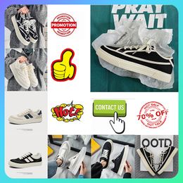 Designer Casual Trainer Platform canvas Sports Sneakers Board shoes for men Fashion Style Patchwork Anti slip wear resistant White Black College size39-44