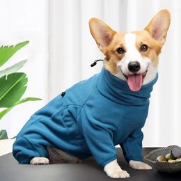 Dog Winter Coat Soft Fleece Pullover Pyjamas Pet Windproof Warm Cold Weather Jacket Vest Cosy Onesie Jumpsuit Apparel Outfit 240117