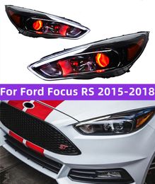 Headlamp For Ford Focus RS Styling 20 15-20 18 Red Evil-eye Streaming Turn Signal Light Full LED DRL Auto Accessory Assembly