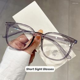 Sunglasses 2024 Fashion Retro Ultra Light Near Sight Eyewear Ultralight Large Frame Myopia Glasses Anti-blue Short Eyeglasses