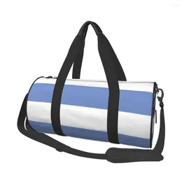 Outdoor Bags Blue And White Stripe Sports Fashion Training Gym Bag Large Capacity Cute Handbags Male Female Design Oxford Fitness