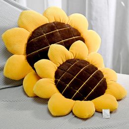 Soft Sunflower Sleeping Pillow Cushion Plush Flower Throw Pillow Chair Cushion for Office Home Floor Mat Sofa Decor 240116