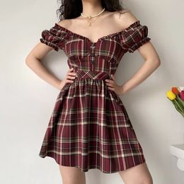 Zandria Plaid Bustier Dress HANDMADE